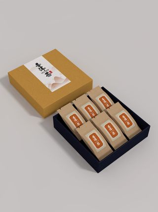 高端品牌茶叶包装盒纸袋智能贴图样机产品效果图展示PSD素材模板