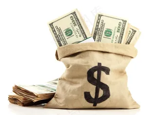 装在袋子里的美元高清图片钱的图片