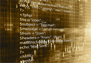 黄色色信息数码高科技创意代码背景