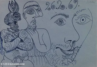 毕加索抽象人物高清装饰画