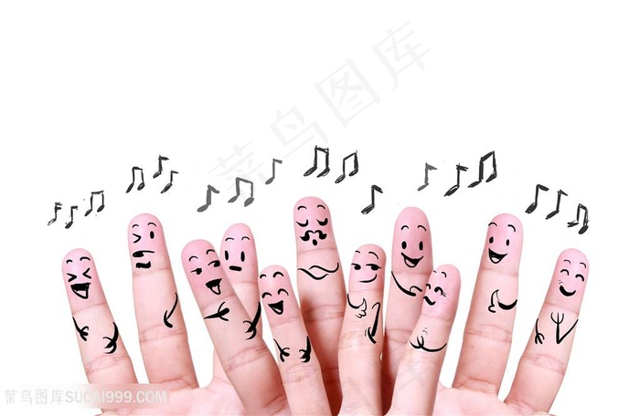 画满卡通画手指高清图