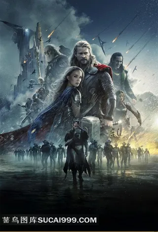 威武的雷神与美女电影雷神海报