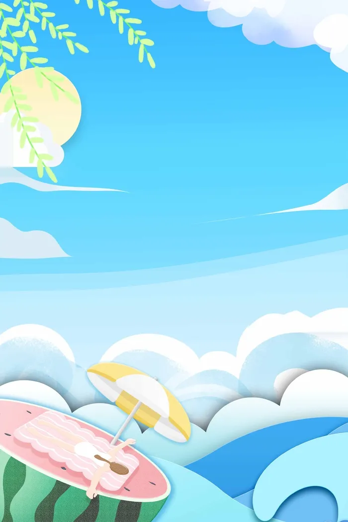 夏天 夏天清凉背景psd模版下载
