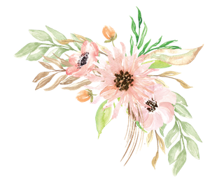 唯美森系手绘水彩花朵 免抠