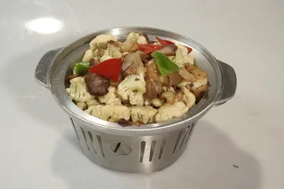 2锡锅腌肉菜花-西北人家