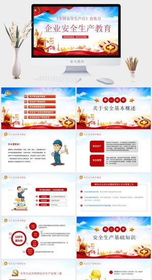 安全生产PPT模板预览图