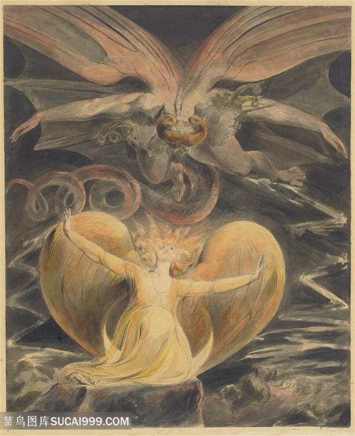 天使人物水彩艺术挂画