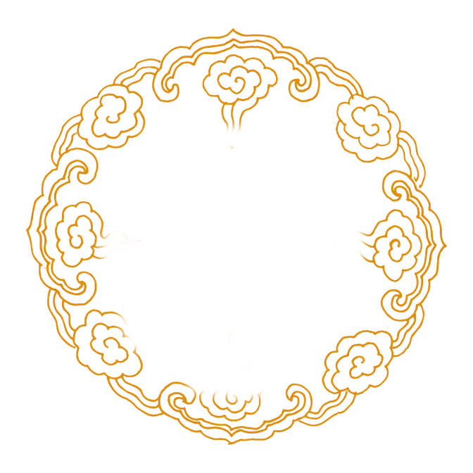 中国风中式传统祥云图案国潮古风边框云纹装饰元素PNG免抠素材图