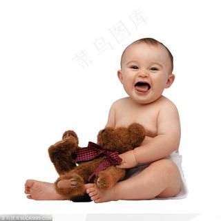 咧开嘴大笑的小婴儿