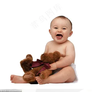 咧开嘴大笑的小婴儿