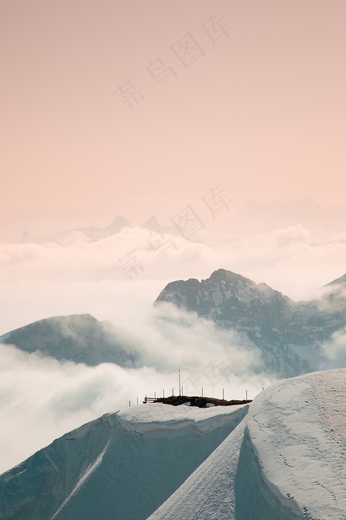 山, 雪, 日落, 日出, 冰, 霜, 云, 景观,