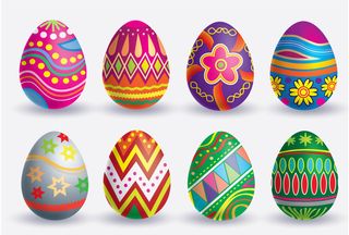 复活节装饰元素手绘插画兔子彩蛋鲜花场景(46)