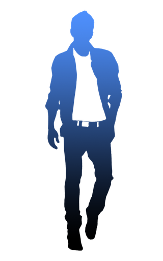 男朋友蓝色剪影