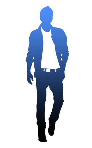 男朋友蓝色剪影