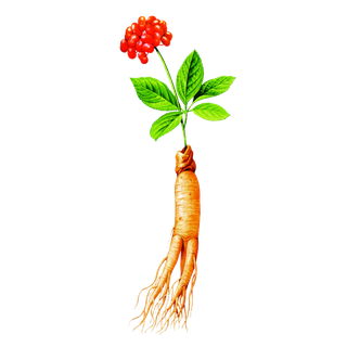 西洋参手绘插图