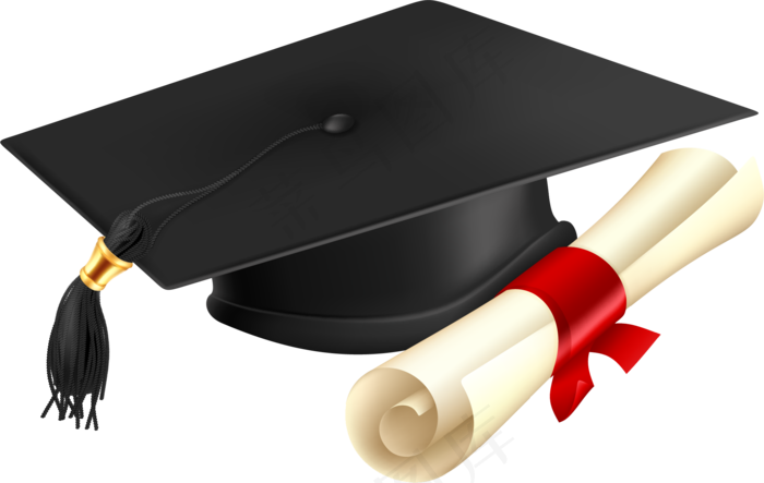 毕业黑色博士帽简约设计