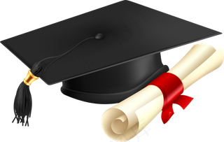 毕业黑色博士帽简约设计