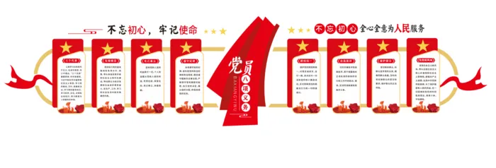 党员八项义务党建文化墙cdr矢量模版下载