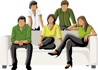 彩色矢量卡通商务团队人物 免抠