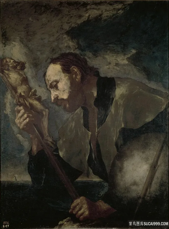 高清教徒肖像油画