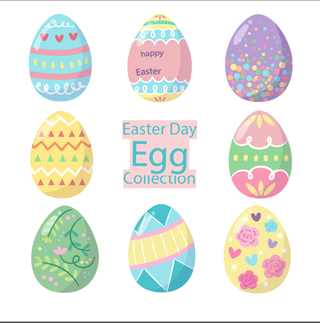 9款手绘复活节彩蛋矢量素材
