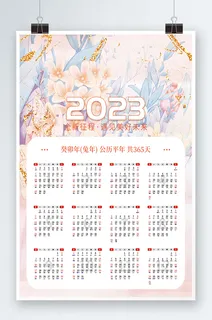 2023日历 兔年日历兔年挂历