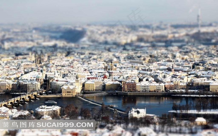 雪天的城市建筑图欣赏