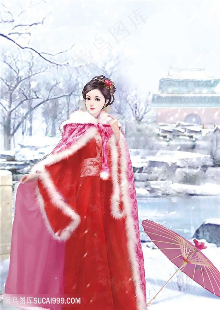 古典插画美女图片