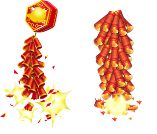 红色烟花爆竹免扣素材
