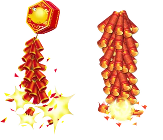 红色烟花爆竹免扣素材