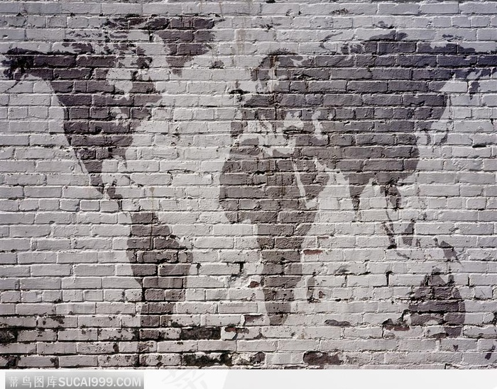 地图 墙 砖