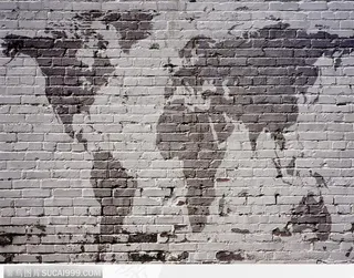 地图 墙 砖