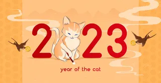 2023年数字黄色挂画