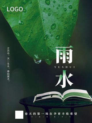 创意24节日二十四节气雨水春节春天宣传祝福海报模板PSD设计素材