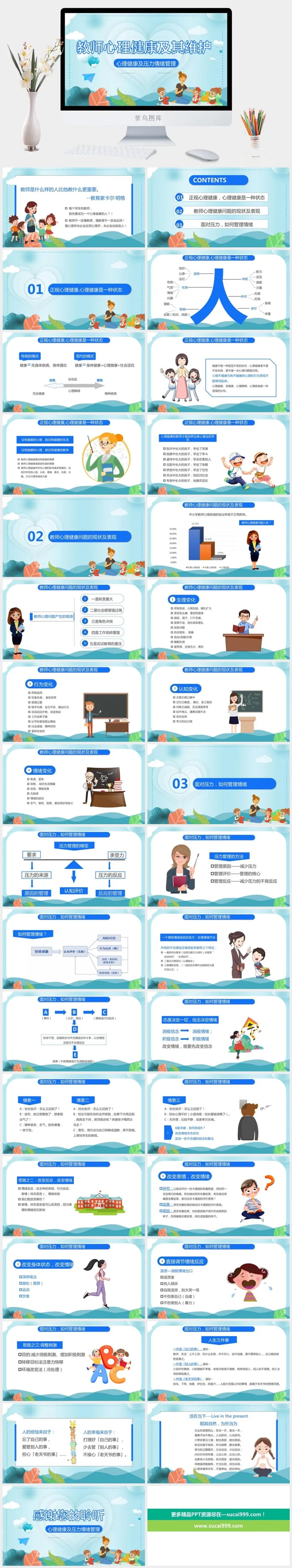 教师心理健康及其维护PPT模板