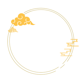 中国风中式传统祥云图案国潮古风边框云纹装饰元素PNG免抠素材图