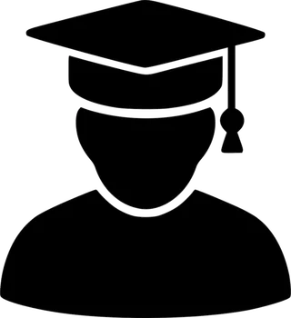 博士帽卡通简笔黑色剪影少儿兴趣班素材