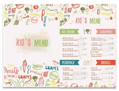 清新风格甜品点菜单
