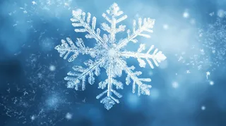 冬天雪花蓝色背景摄影图