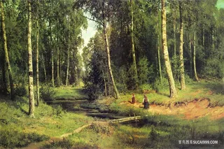 油画森林美景