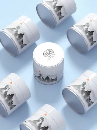 国风高档茶叶包装盒袋罐瓶LOGO标贴展示VI智能贴图样机PSD素材