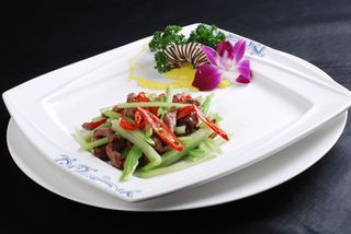 川菜湘菜高清菜谱 芥菜丝椒炒牛柳.2