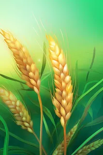 金黄小麦墨绿背景