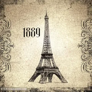 巴黎铁塔高清艺术插画
