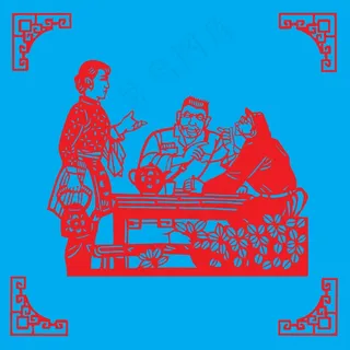 人物剪纸 剪纸风元素