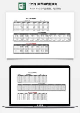 企业日常费用线性预测excel模板