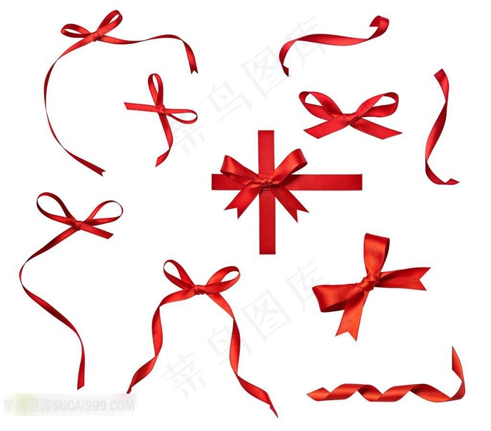 红色蝴蝶结丝带