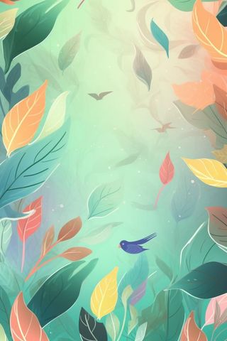 清新叶子夏季清爽背景