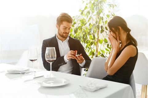 浪漫的求婚的情侣图片