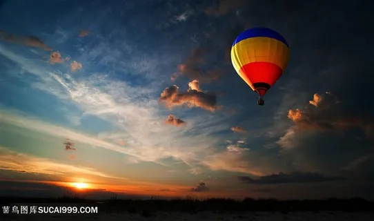 天空中美丽的热气球高清图